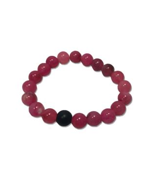 Black and Pink Long Distance Beaded Bracelets – 2 Pack