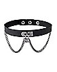 Skull Lock and Chain Collar Choker Necklace