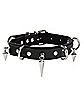 Faux Leather Spike Dangle Choker Necklace