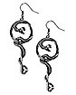 CZ Snake Key Dangle Earrings