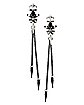 Black Sword and Spike Chain Dangle Earrings