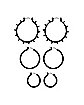 Multi-Pack Black Spike Hoop Earrings - 3 Pairs