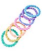 Multi-Pack Rainbow Pastel Heart Bracelets - 7 Pack