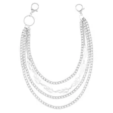 4 Row Flame Curb Wallet Chain at Spencer's
