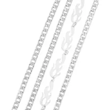 4 Row Flame Curb Wallet Chain at Spencer's
