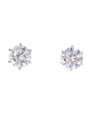 Round CZ Stud Earrings – 20 Gauge