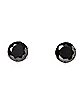 Black CZ Round Stud Earrings – 20 Gauge