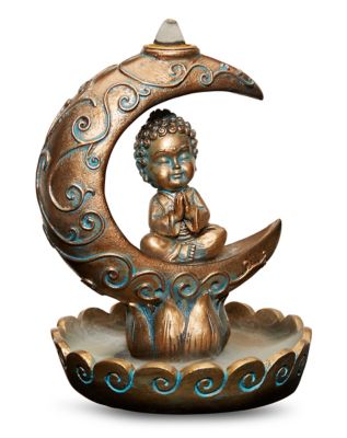 Crescent moon incense burner