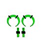 Green Glow in the Dark Pinchers and Plugs – 2 Pair