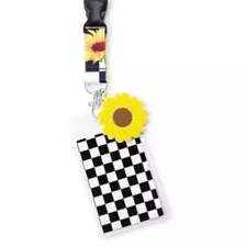 Checkered Sunflower Lanyard at Spencer's