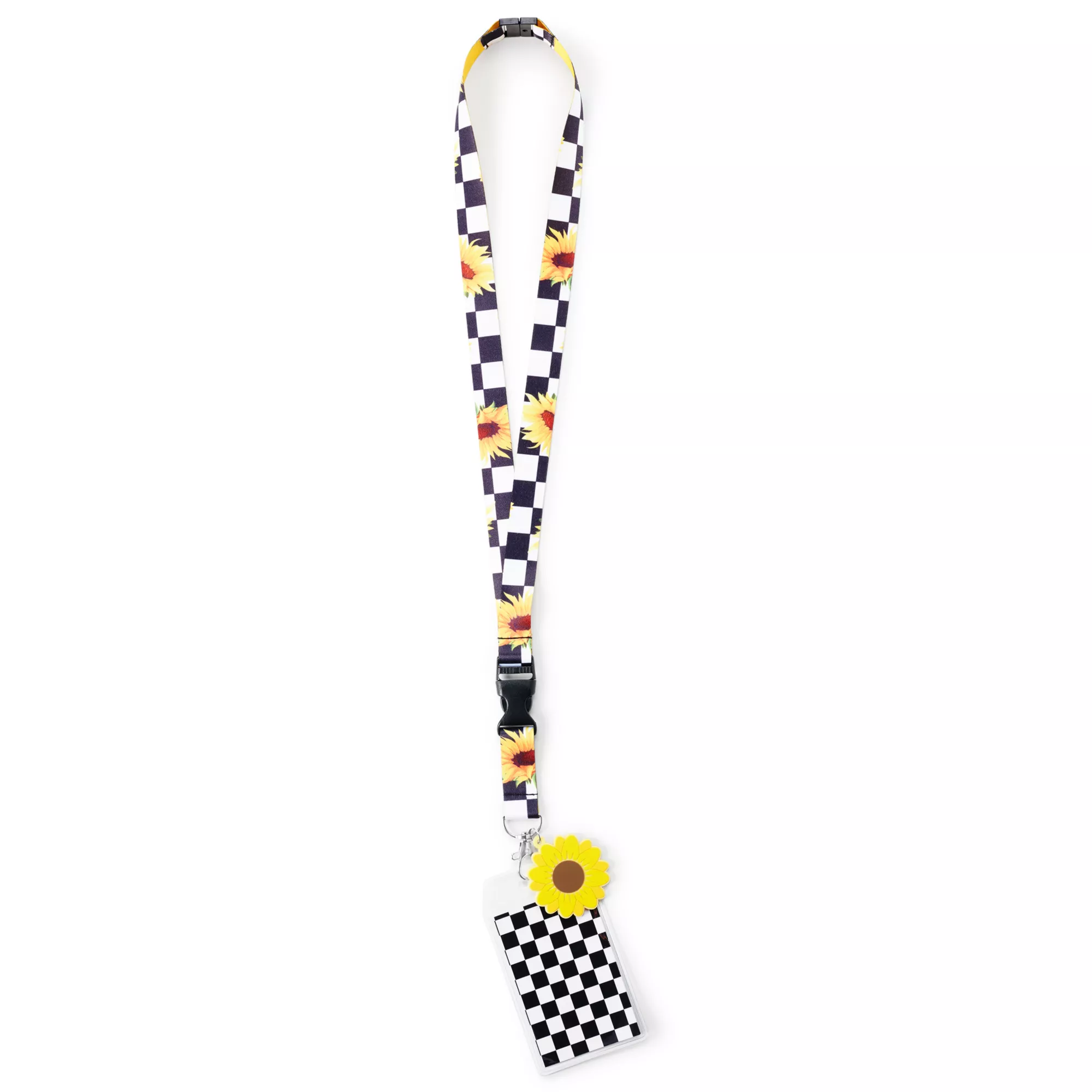 Checkered Sunflower Lanyard