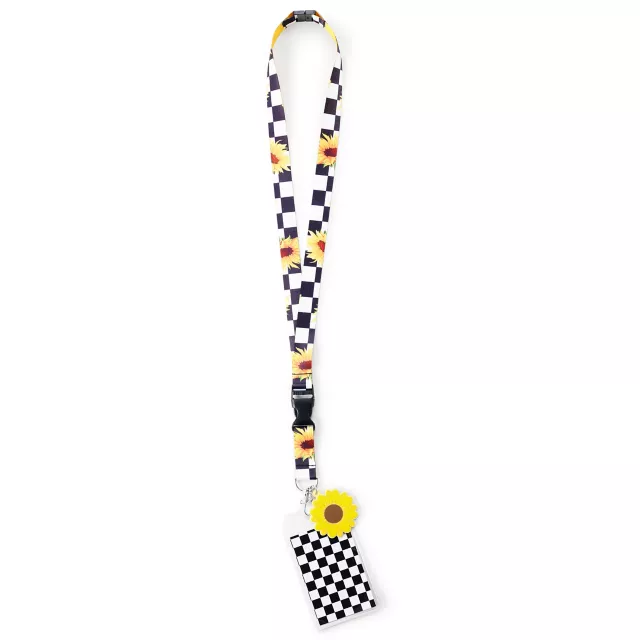 Checkered Sunflower Lanyard at Spencer's