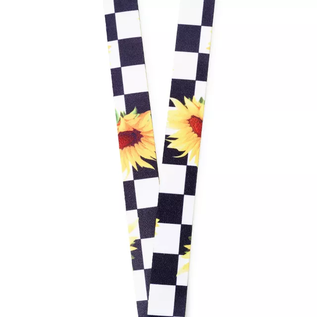 Checkered Sunflower Lanyard at Spencer's