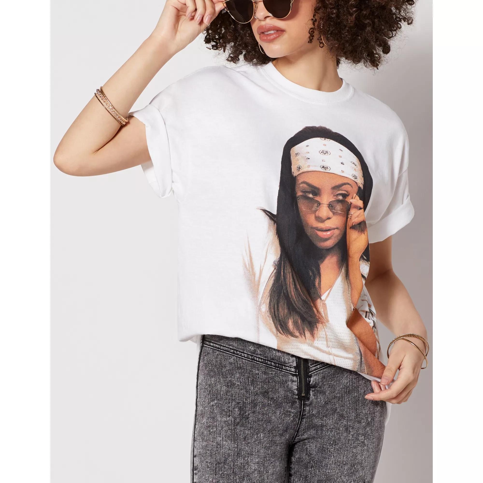 Glasses Oversized Aaliyah T Shirt at Spencer's