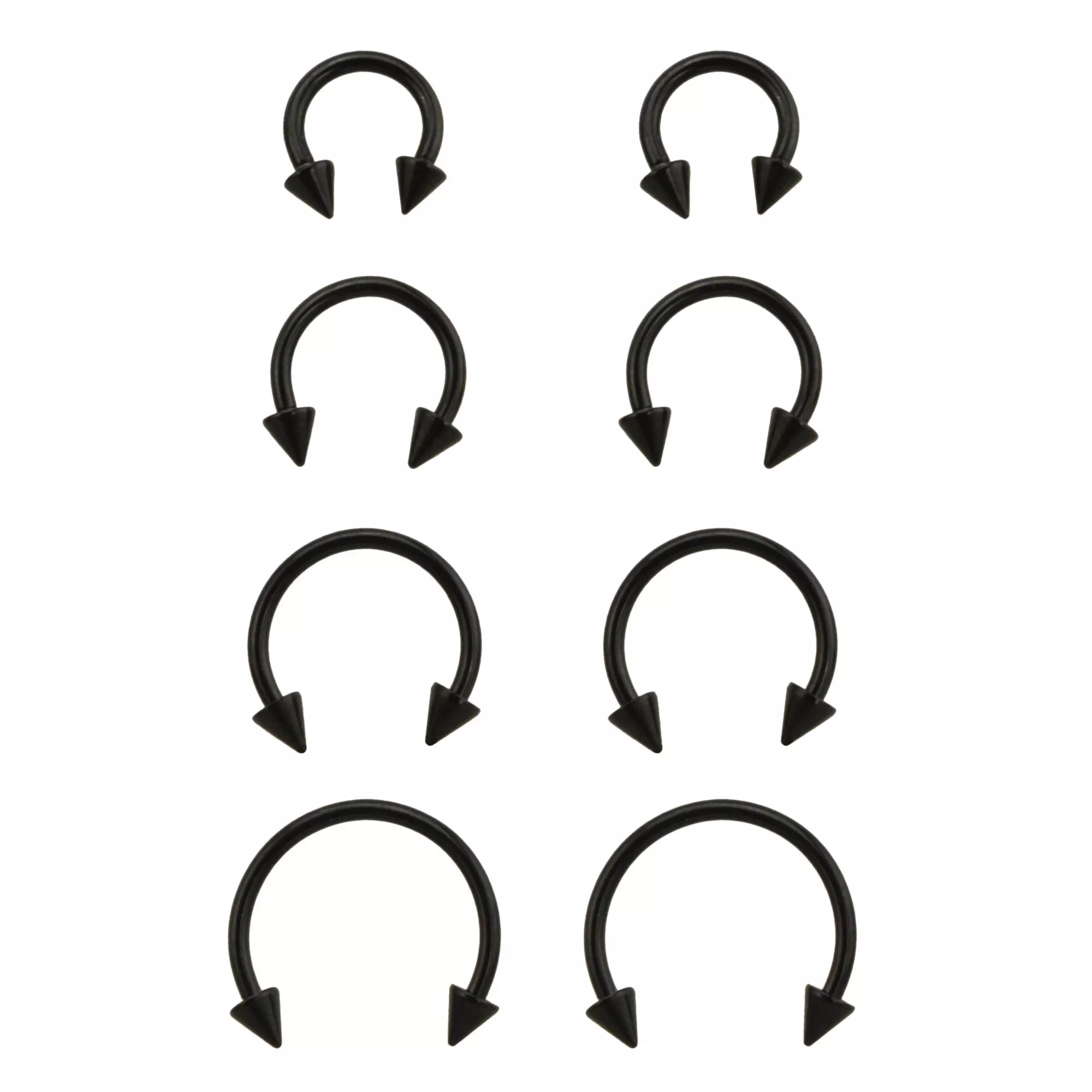 Multi-Pack Black Horseshoe Rings - 8 Pack at Spencer's
