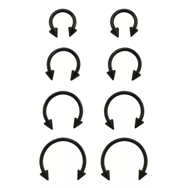 Multi-Pack Black Horseshoe Rings - 8 Pack at Spencer's