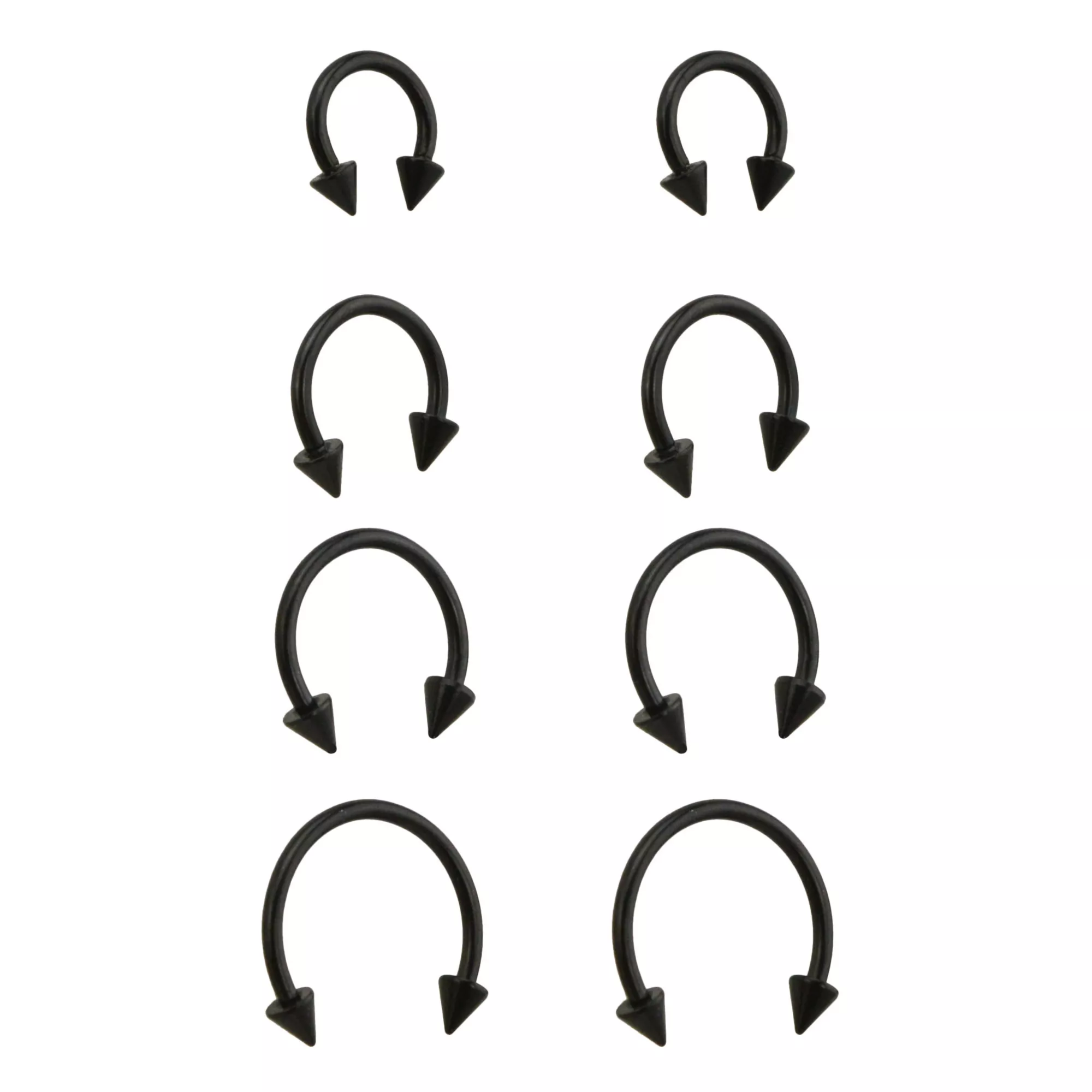 Multi-Pack Black Horseshoe Rings - 8 Pack at Spencer's