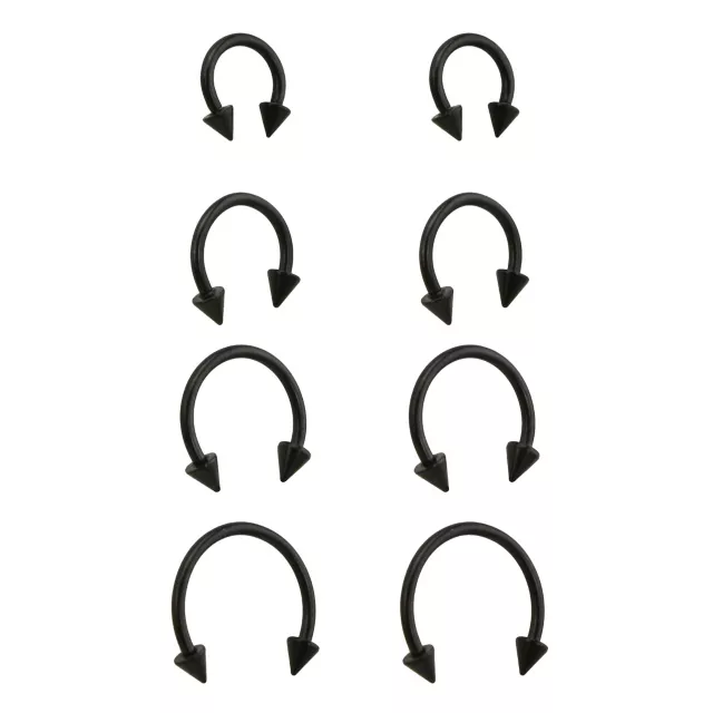 Multi-Pack Black Horseshoe Rings - 8 Pack at Spencer's