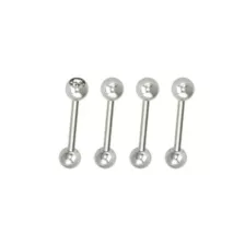 Multi-Pack Silvertone Threadless Barbells 4 Pack - 14 Gauge at Spencer's