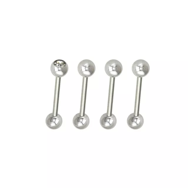 Multi-Pack Silvertone Threadless Barbells 4 Pack - 14 Gauge at Spencer's