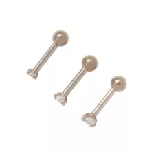 Multi-Pack CZ Titanium Cartilage Earrings 3 Pack – 16 Gauge at Spencer's