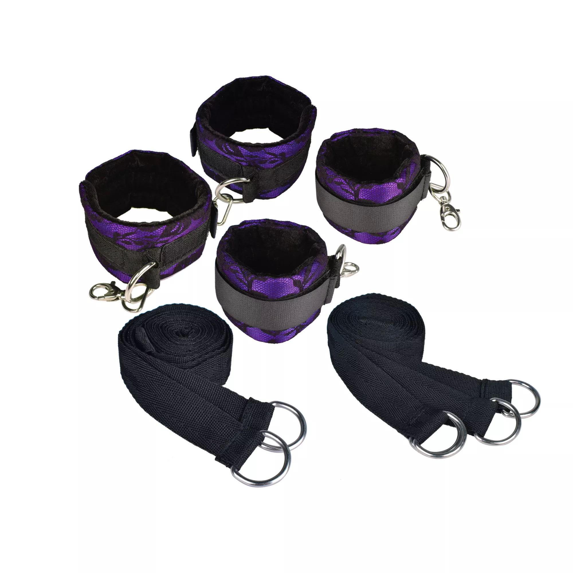 Pleasure Bound Purple Lace Bed Spreader Restraint Set at Spencer's