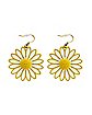 Yellow Daisy Dangle Earrings – 18 Gauge
