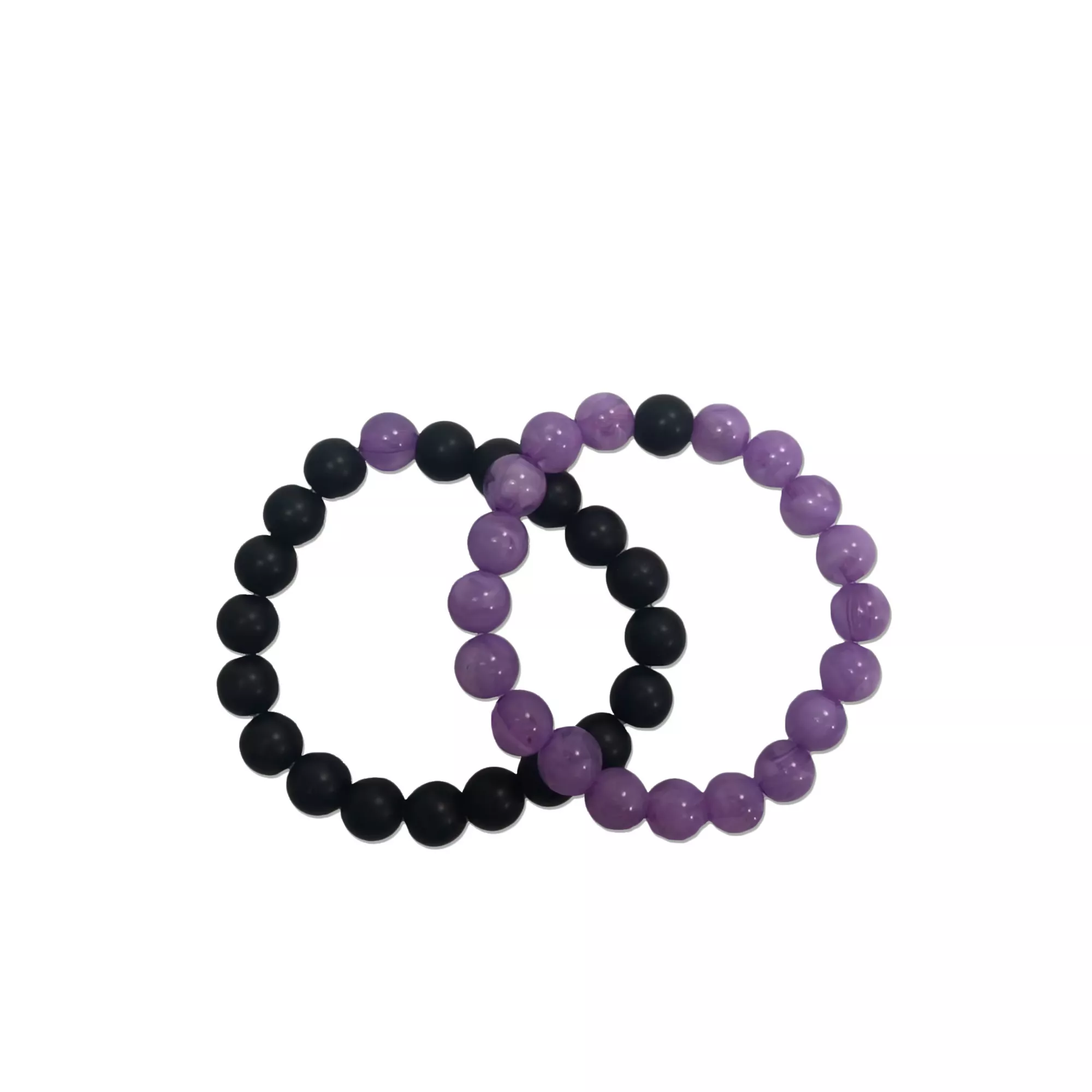 Black and Purple Long Distance Bracelets – 2 Pack at Spencer's