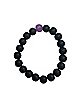 Black and Purple Long Distance Beaded Bracelets – 2 Pack
