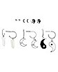 Multi-Pack Yin Yang and Moon Hoop and Stud Earrings – 6 Pair