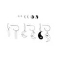 Multi-Pack Yin Yang and Moon Hoop and Stud Earrings – 6 Pair at Spencer's