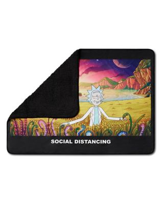Social Distancing Rick and Morty Fleece Blanket