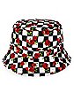 Checkered Rose Bucket Hat