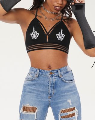 Skeleton Finger Bralette - Spencer's