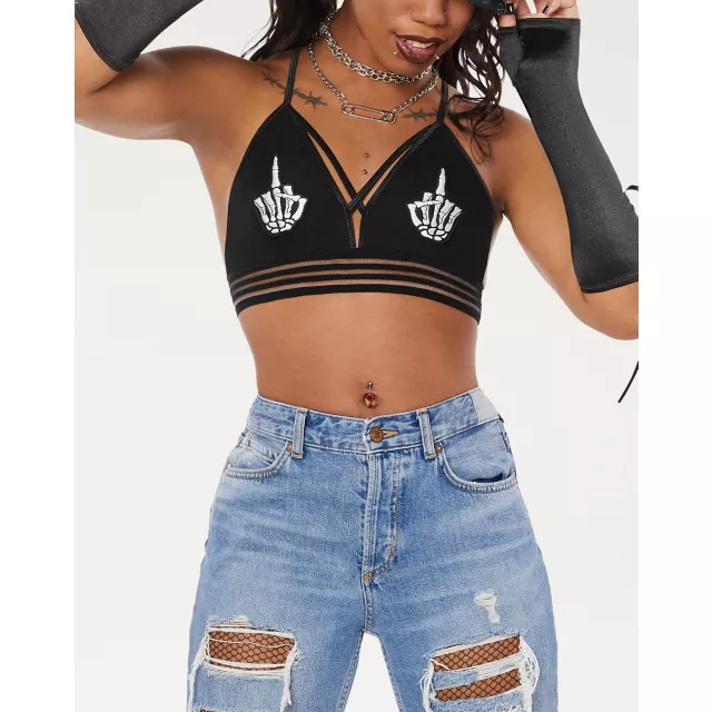 Skeleton Finger Bralette at Spencer's