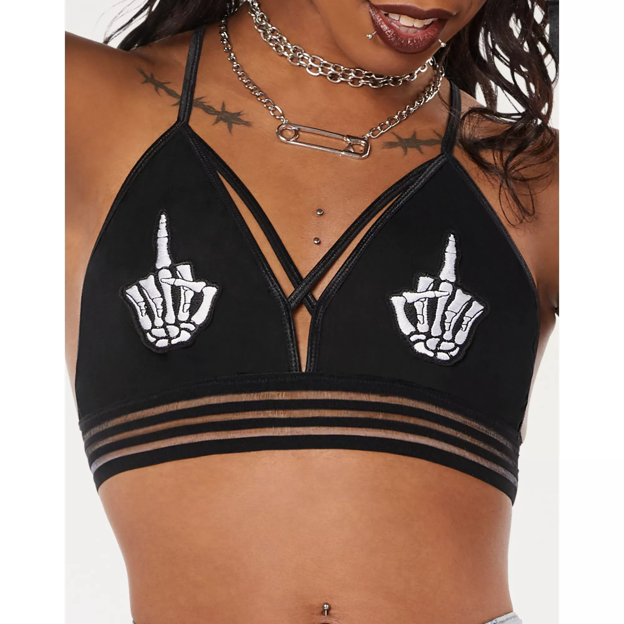 Skeleton Finger Bralette at Spencer's