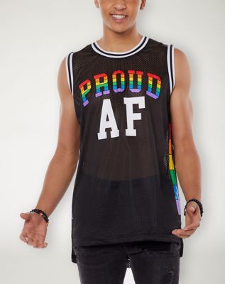 Proud AF Gay Pride Basketball Jersey Adult XXL - by Spencer's