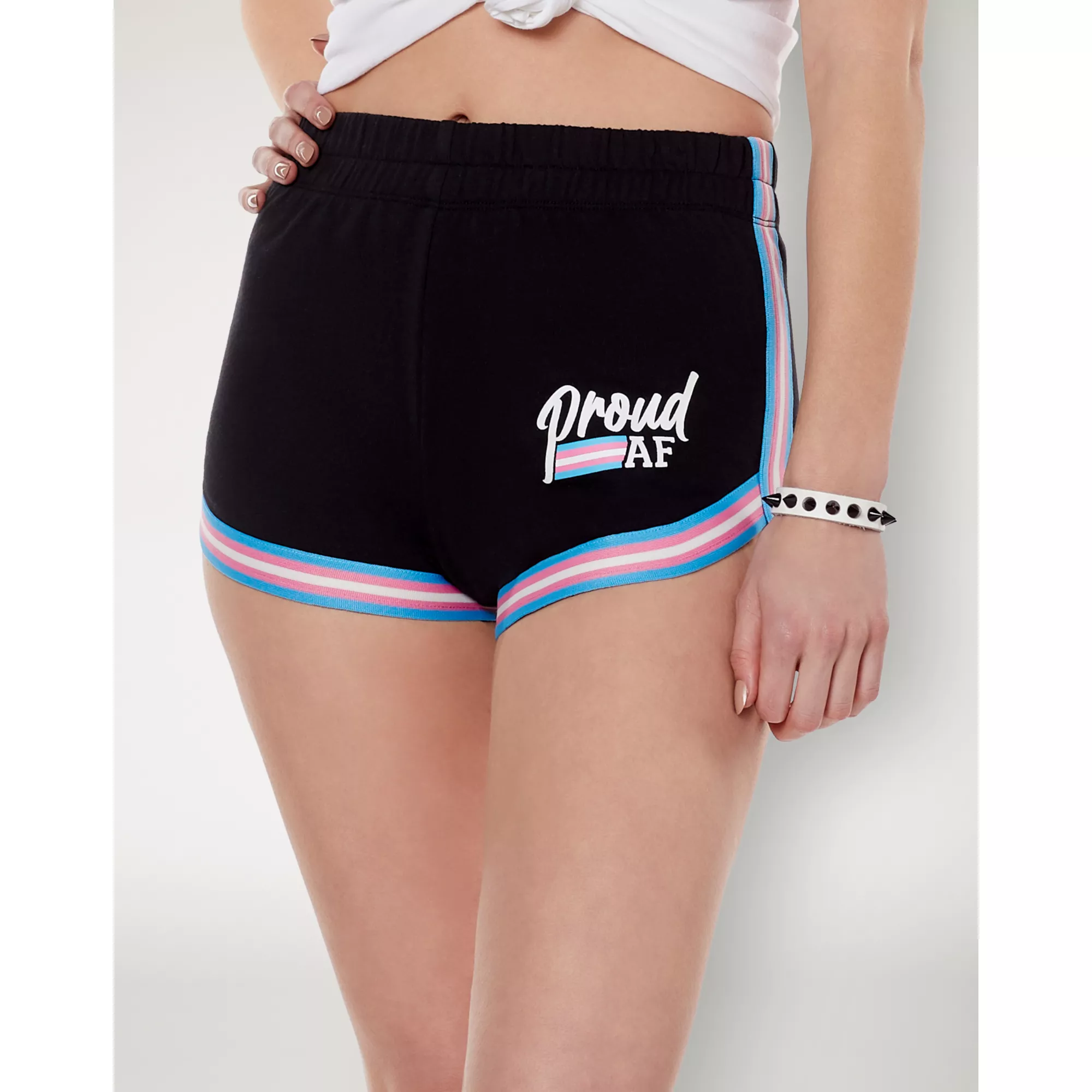 Proud AF Transgender Pride Flag Shorts at Spencer's