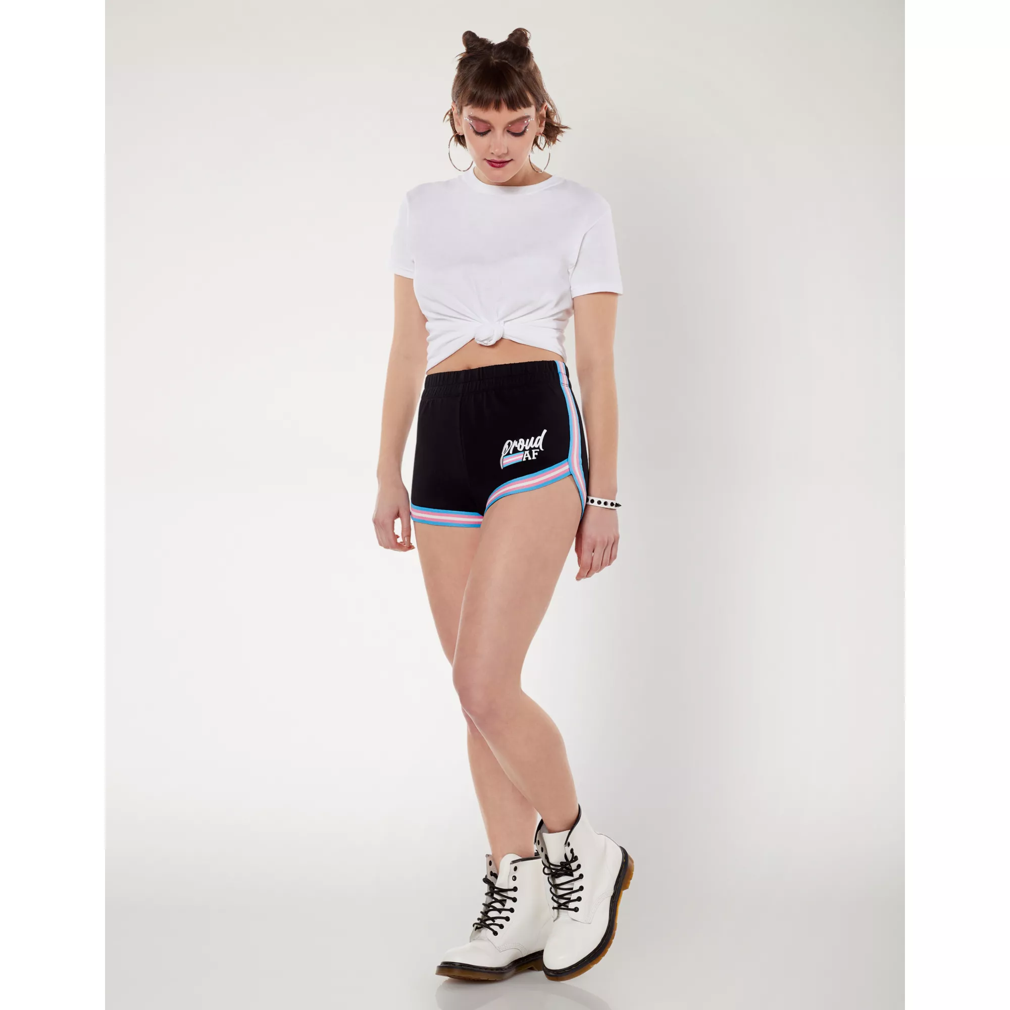 Proud AF Transgender Pride Flag Shorts at Spencer's