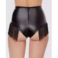 High Waist Fringe Shorts at Spencer's