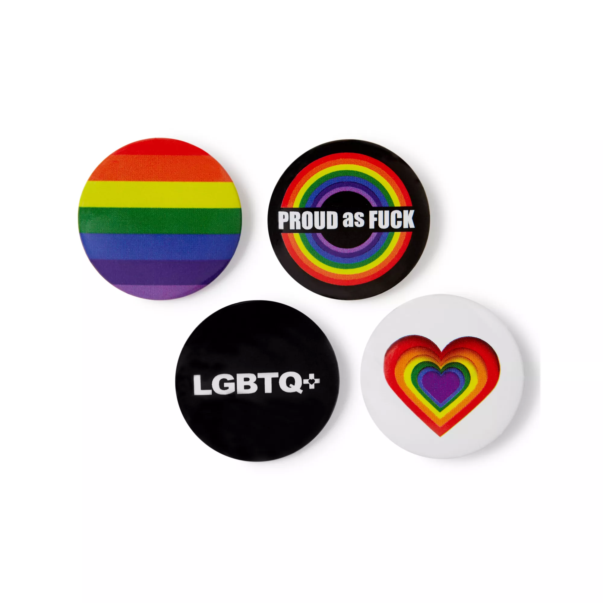 LGBTQ Pride Buttons - 4 Pack at Spencer's