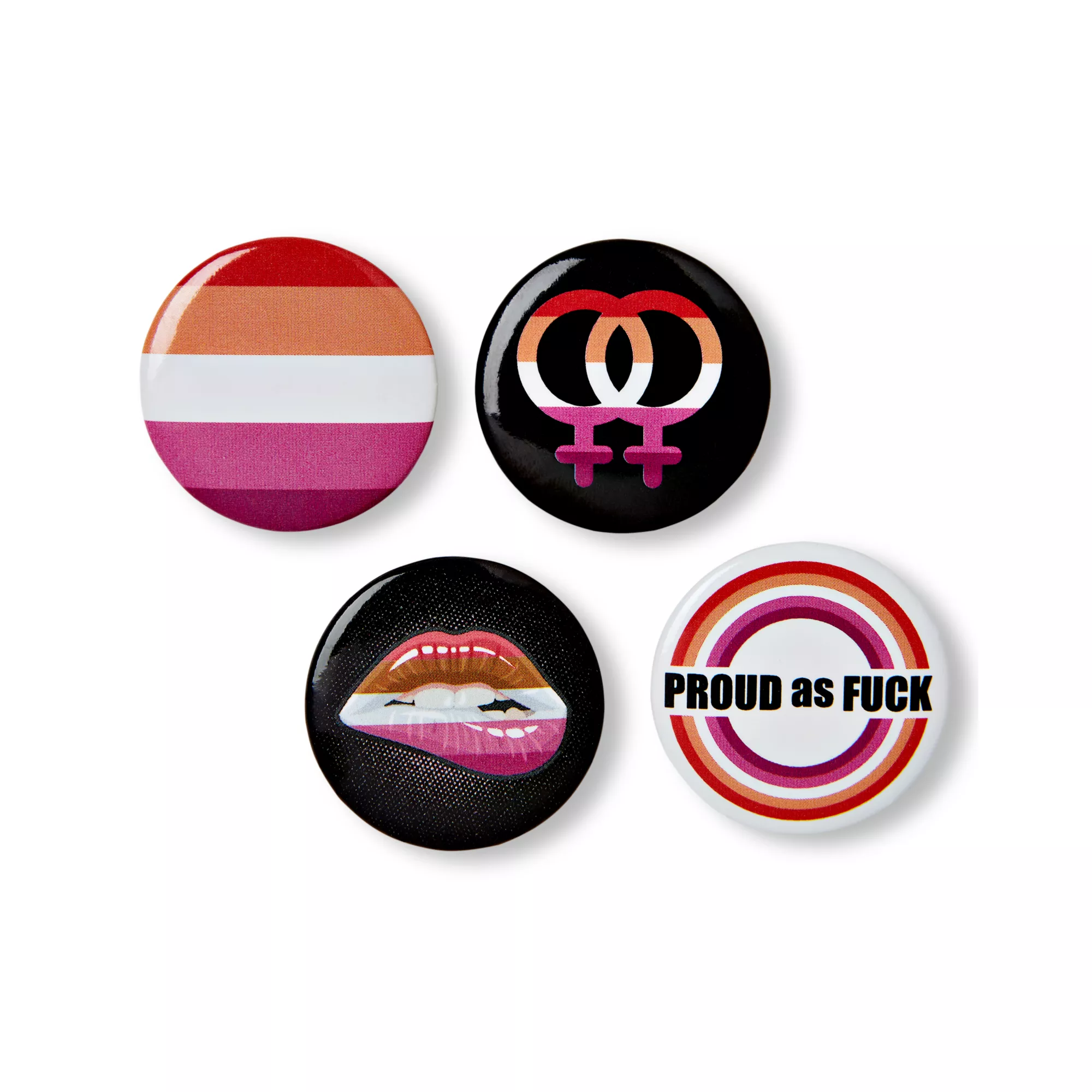Lesbian Pride Buttons - 4 Pack at Spencer's