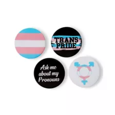 Trans Pride Buttons - 4 Pack at Spencer's