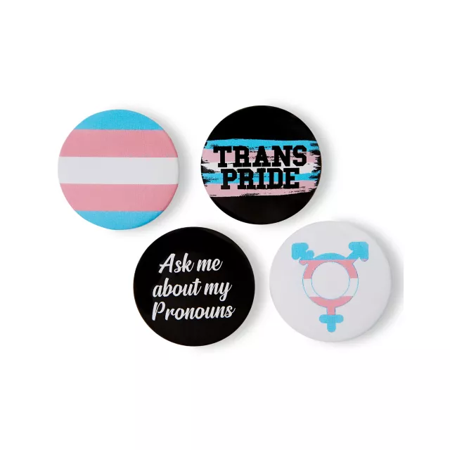 Trans Pride Buttons - 4 Pack at Spencer's