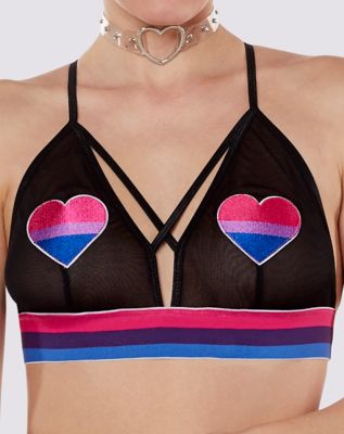 Mesh Bisexual Heart Bralette