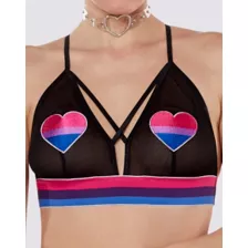 Mesh Bisexual Pride Heart Bralette at Spencer's