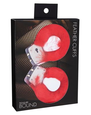 Red Feather Handcuffs - Pleasure Bound