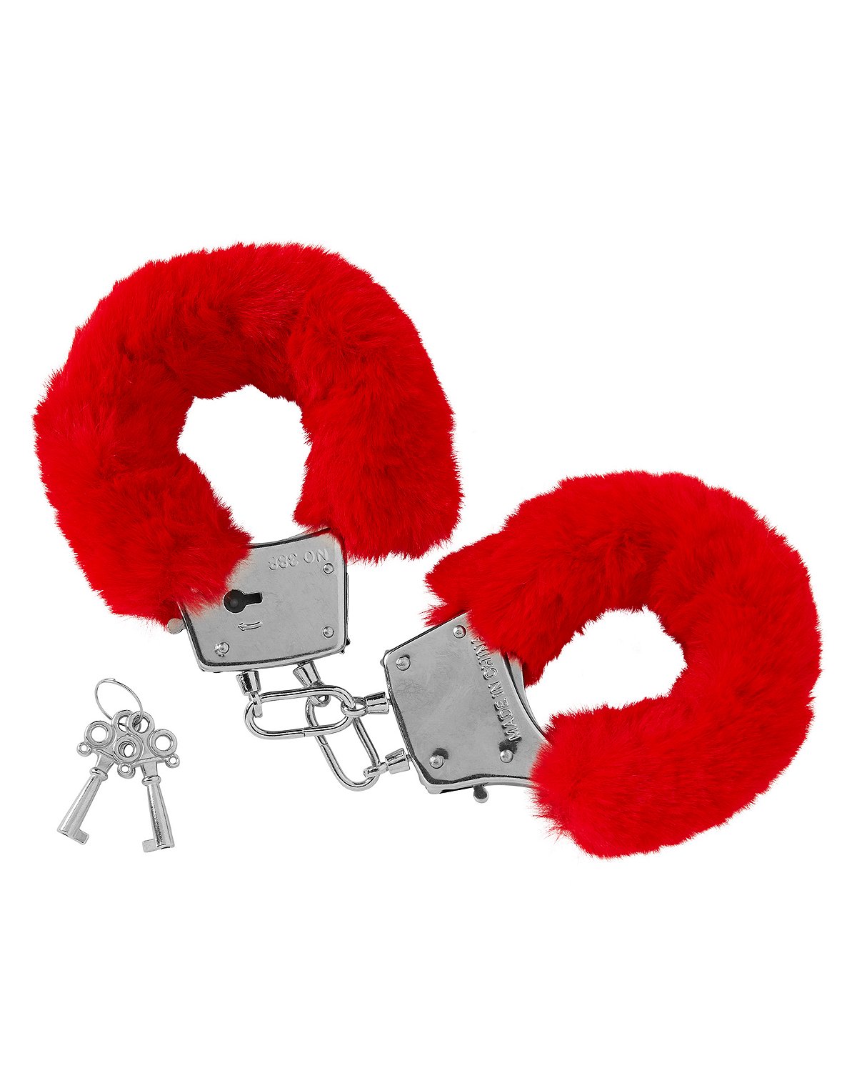 Red Furry Handcuffs - Pleasure Bound