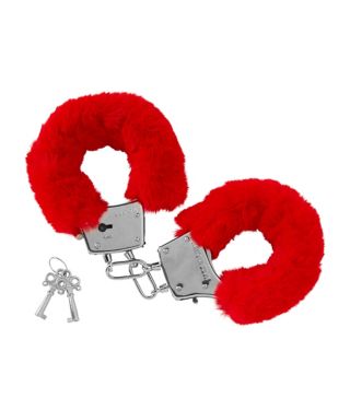 Red Furry Handcuffs - Pleasure Bound