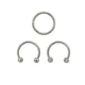 Multi-Pack Titanium Hoop and Horseshoe Rings 3 Pack - 16 Gauge at Spencer's